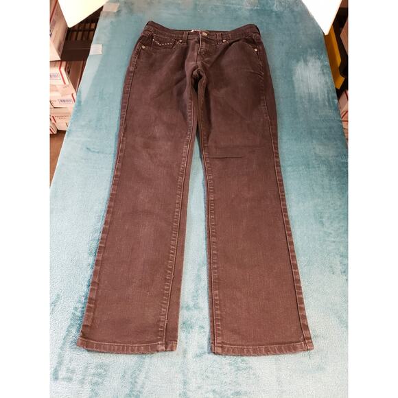 Levis 505 Jeans Size 6 Womens Black Denim Pull On Pants Mid Rise Ladies Straight - Picture 2 of 14